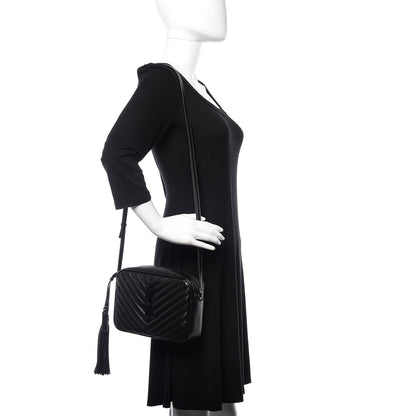 Saint Laurent Calfskin Matelasse Monogram Lou Camera Bag Black 2 of 10