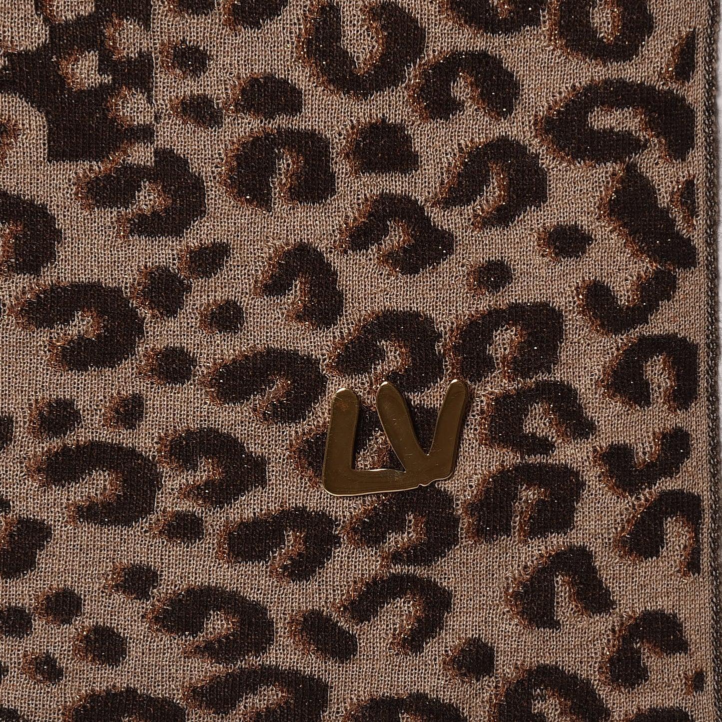 Cashmere Silk Carre Leopard Scarf Marron