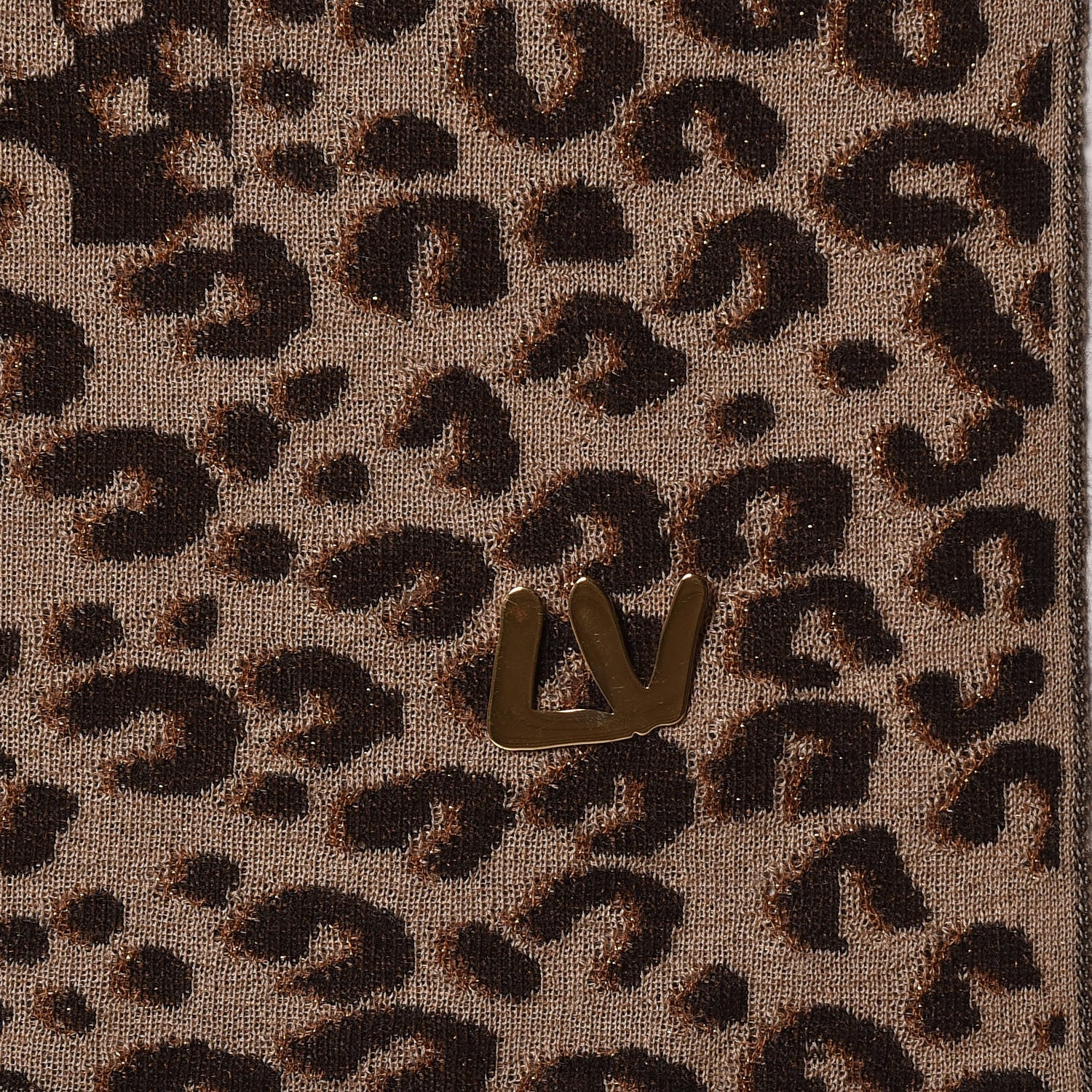 Louis Vuitton Cashmere Silk Carre Leopard Scarf Marron 3 of 4