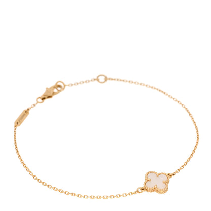 Van Cleef & Arpels 18K Yellow Gold Mother of Pearl Sweet Alhambra Bracelet 1 of 5