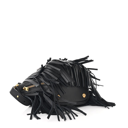 Saint Laurent Calfskin Small Emmanuelle Fringe Hobo Bag Black 4 of 10