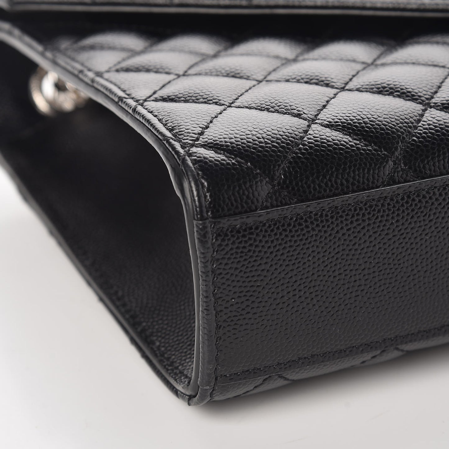 Grain De Poudre Textured Mixed Matelasse Triquilt Medium Monogram Satchel Black