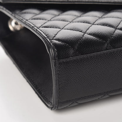 Saint Laurent Grain De Poudre Textured Mixed Matelasse Triquilt Medium Monogram Satchel Black 9 of 10