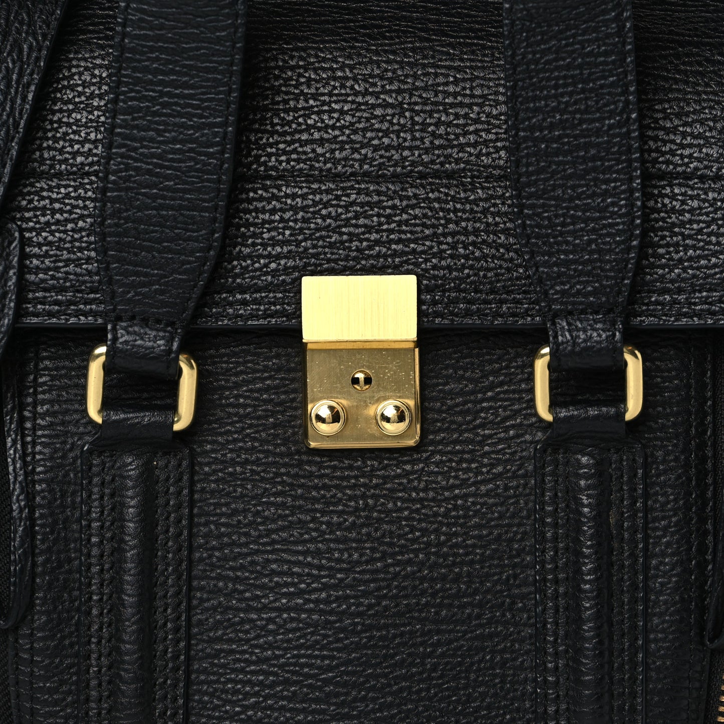 Textured Calfskin Medium Pashli Satchel Black
