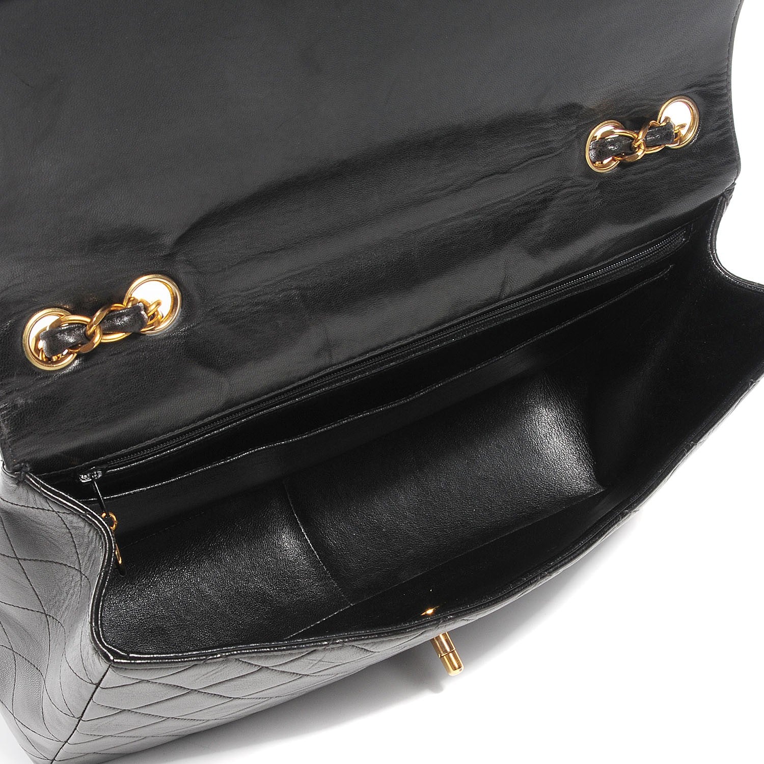 Chanel Lambskin Quilted Jumbo Single Flap Black 5 of 9
