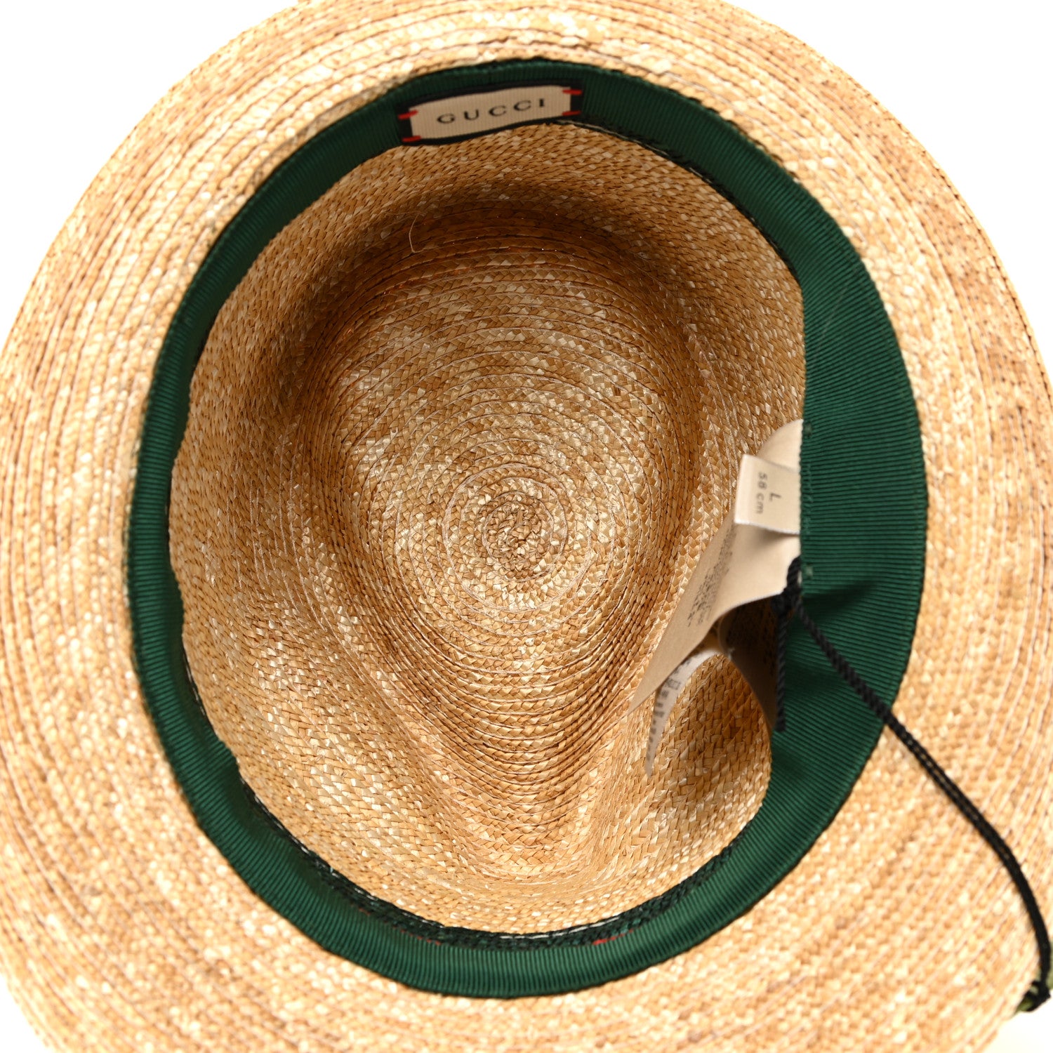Gucci Abaca Straw Web Fedora Hat L 4 of 7