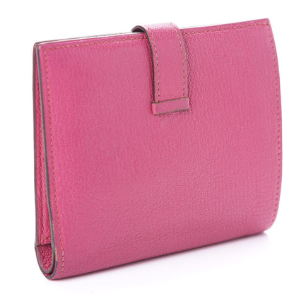 Hermes Chevre Mysore Bearn Compact Wallet Rose Shocking 3 of 6