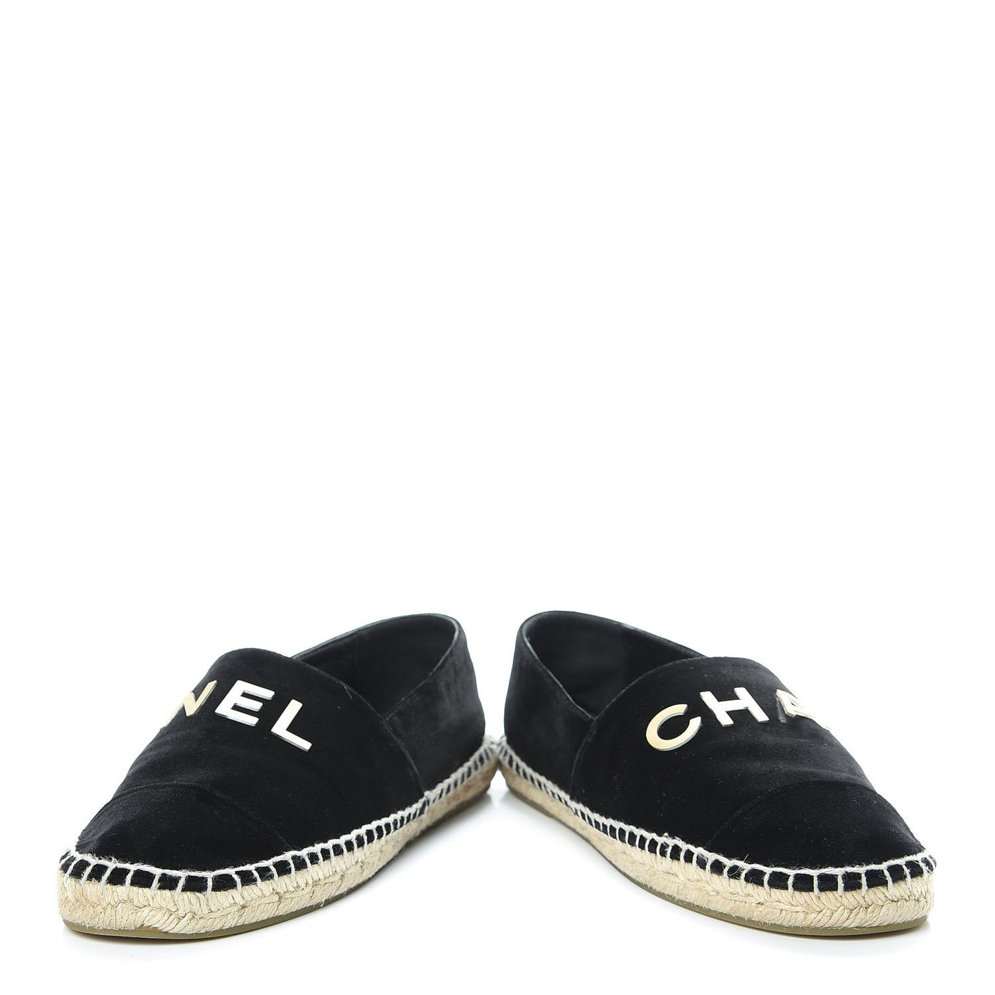 Velvet Logo Espadrilles 38 Black