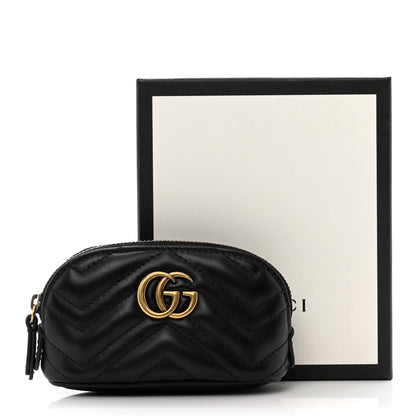 Gucci Calfskin Matelasse GG Marmont Key Pouch Black 8 of 8
