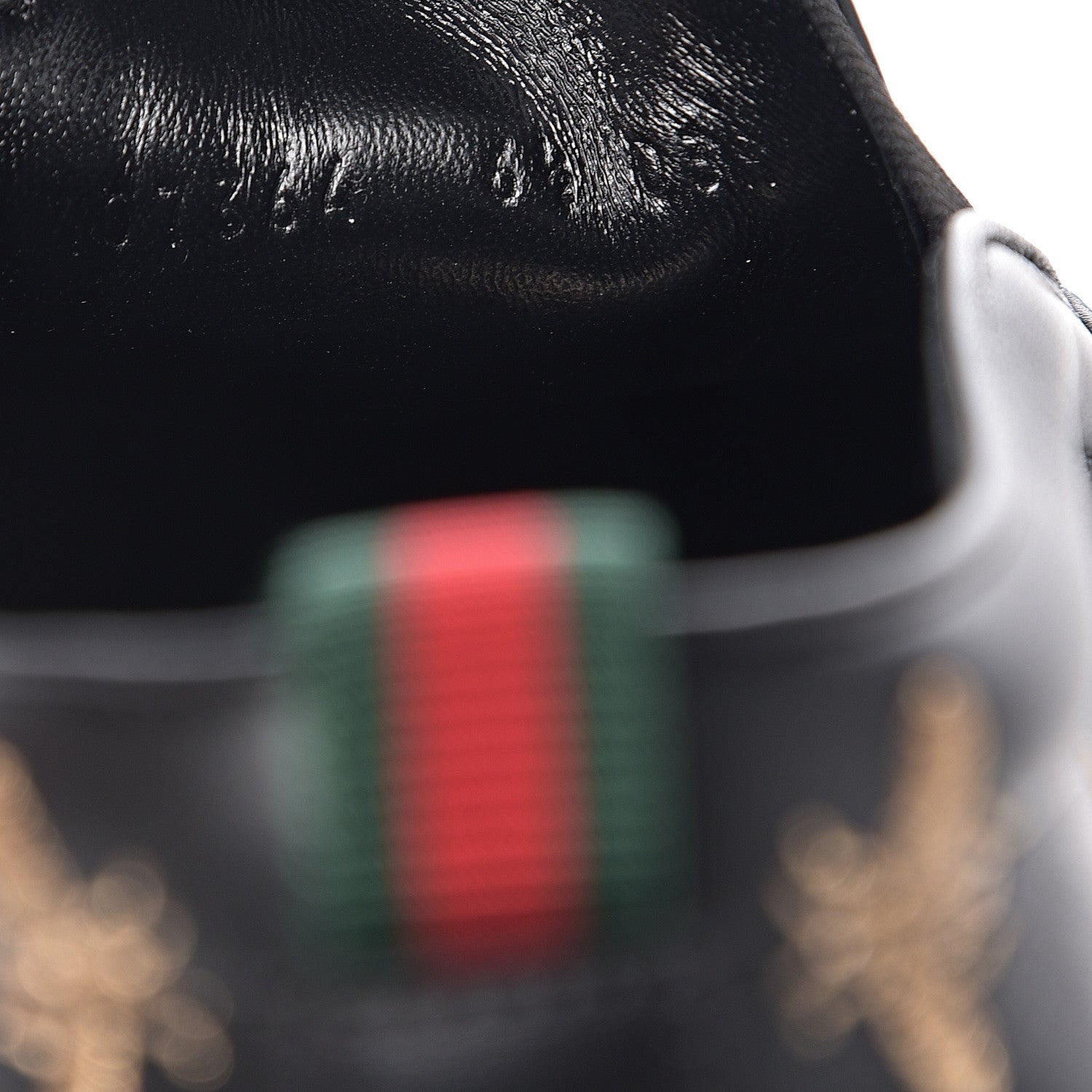 Gucci Calfskin Miro Soft Bee Star Embroidered Mens Dublin Slip On Sneakers 6.5 Black 7 of 11