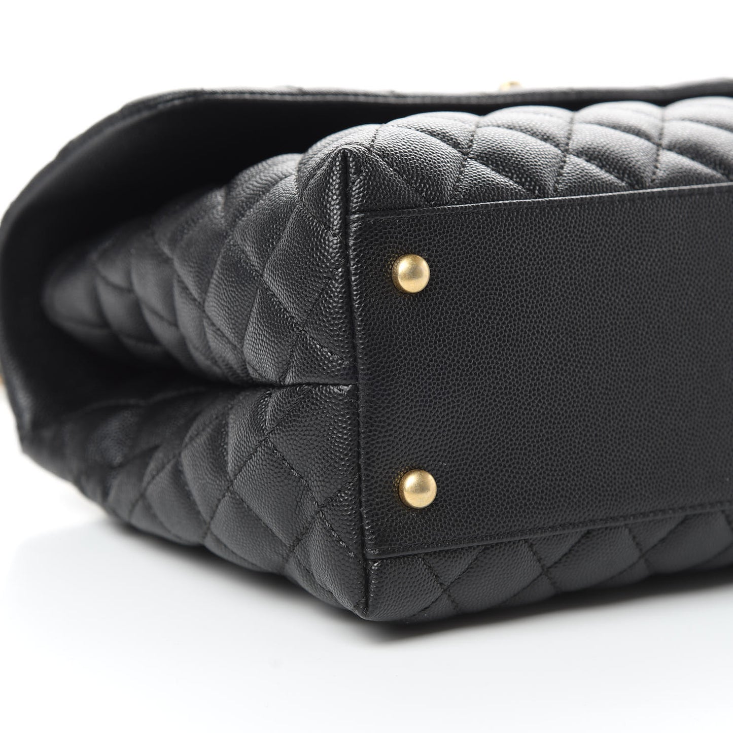 Caviar Quilted Medium Coco Handle Flap Black