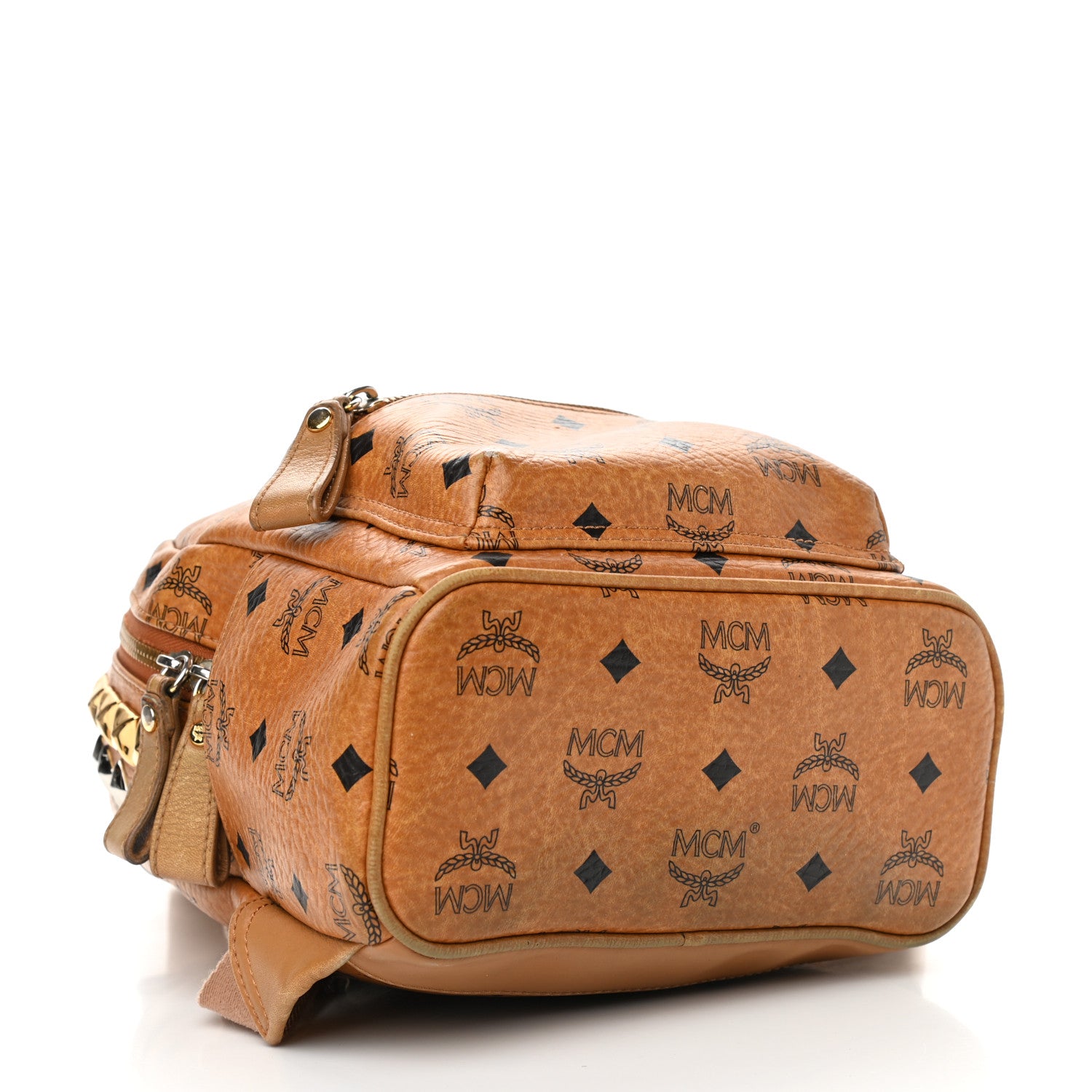 MCM Visetos Stud Mini Crown Stark Backpack Cognac 3 of 14