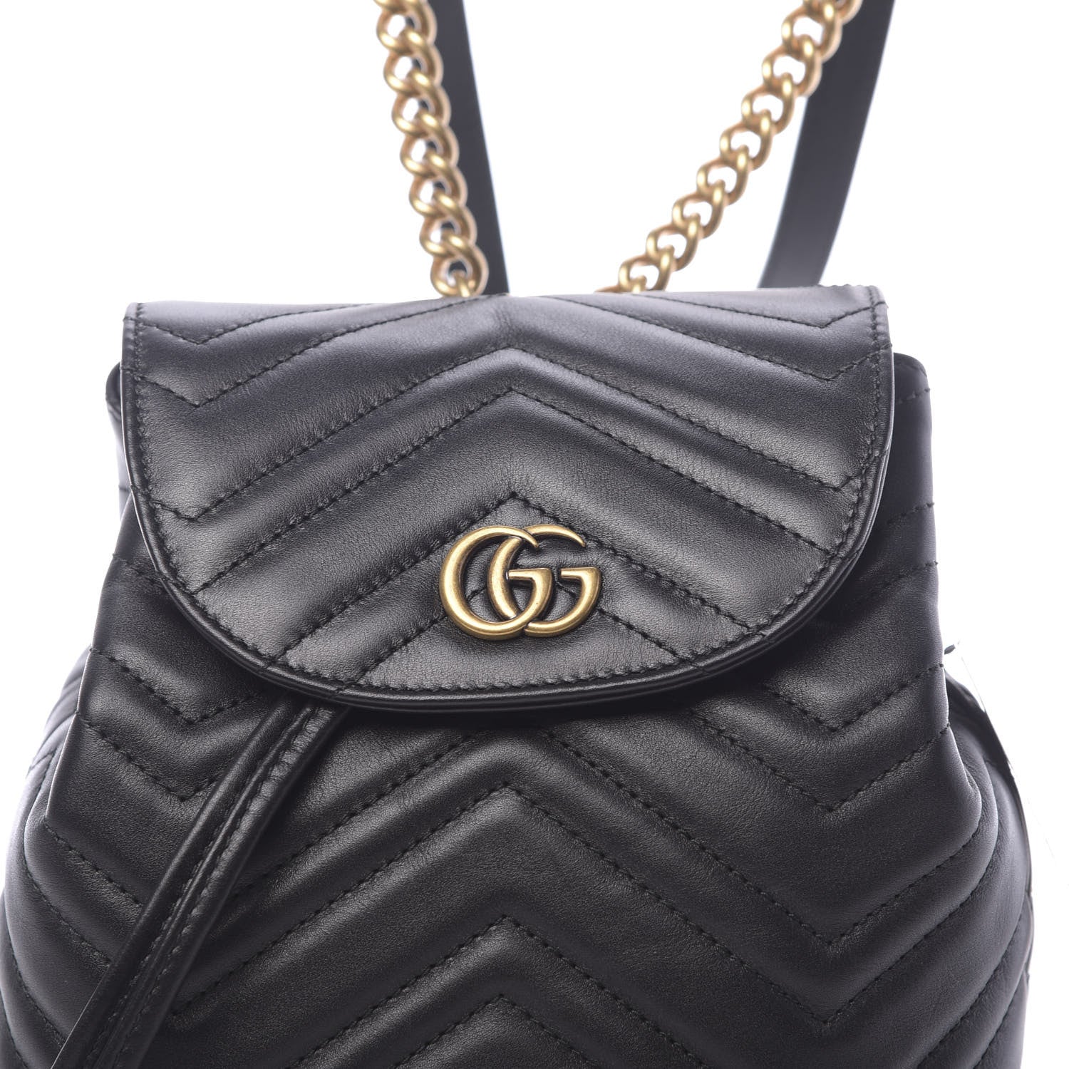 Gucci Calfskin Matelasse GG Marmont Flap Backpack Black 9 of 9