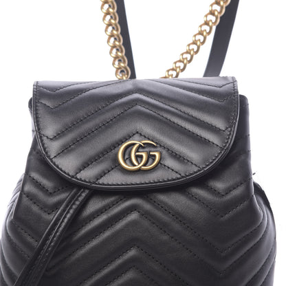 Gucci Calfskin Matelasse GG Marmont Flap Backpack Black 9 of 9