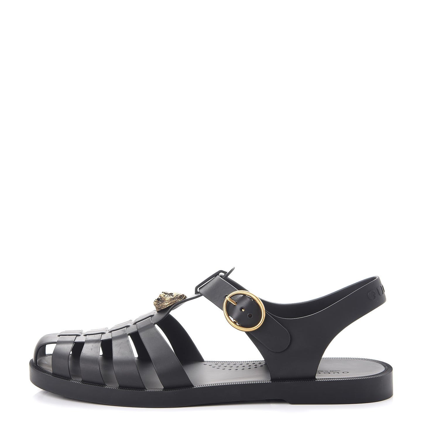 Rubber Mens Buckle Strap Sandals 8 Black