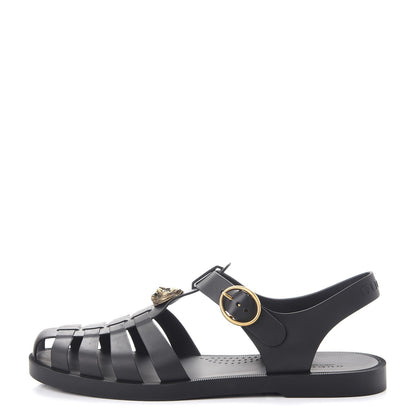Gucci Rubber Mens Buckle Strap Sandals 8 Black 1 of 11