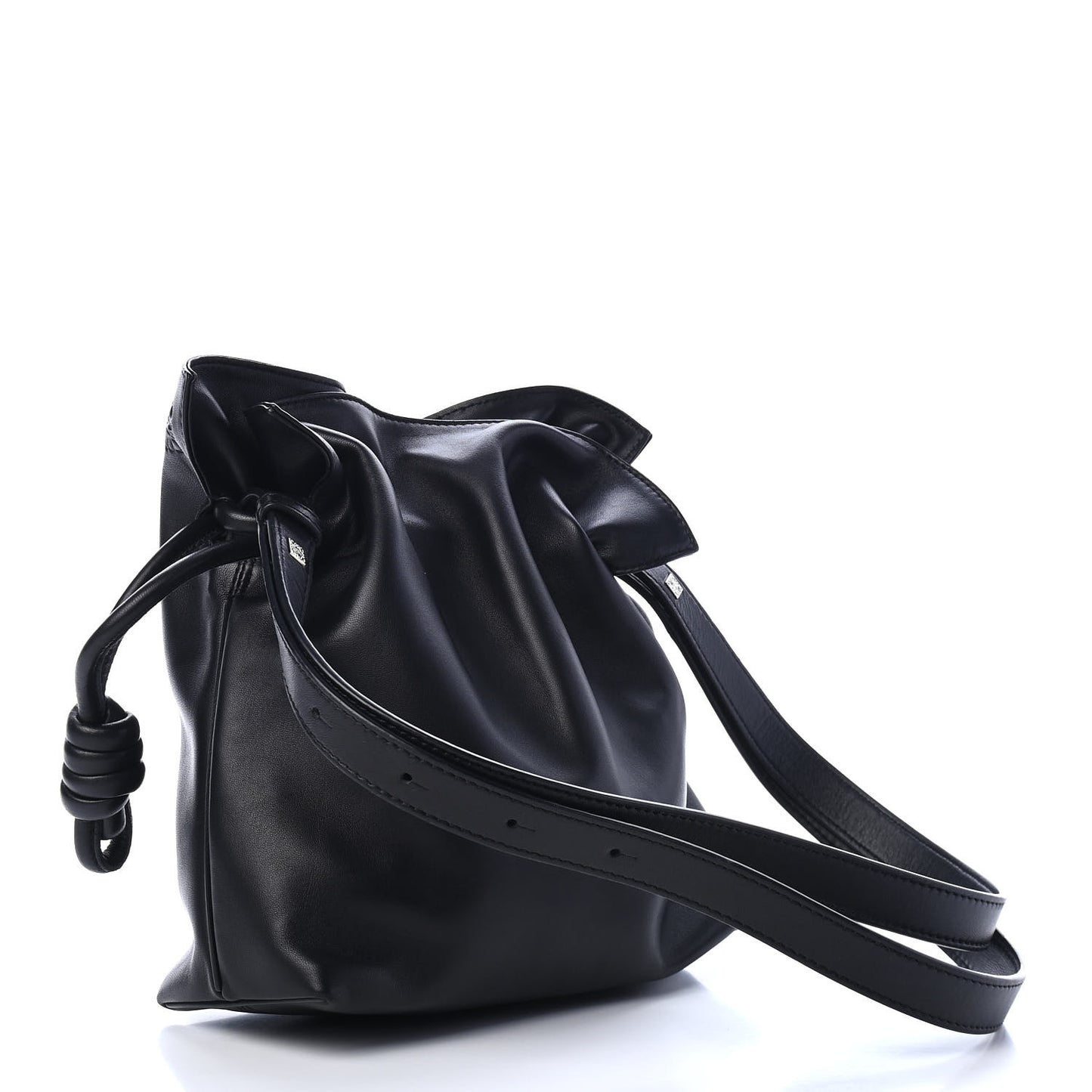 Calfskin Small Flamenco Knot Bag Black