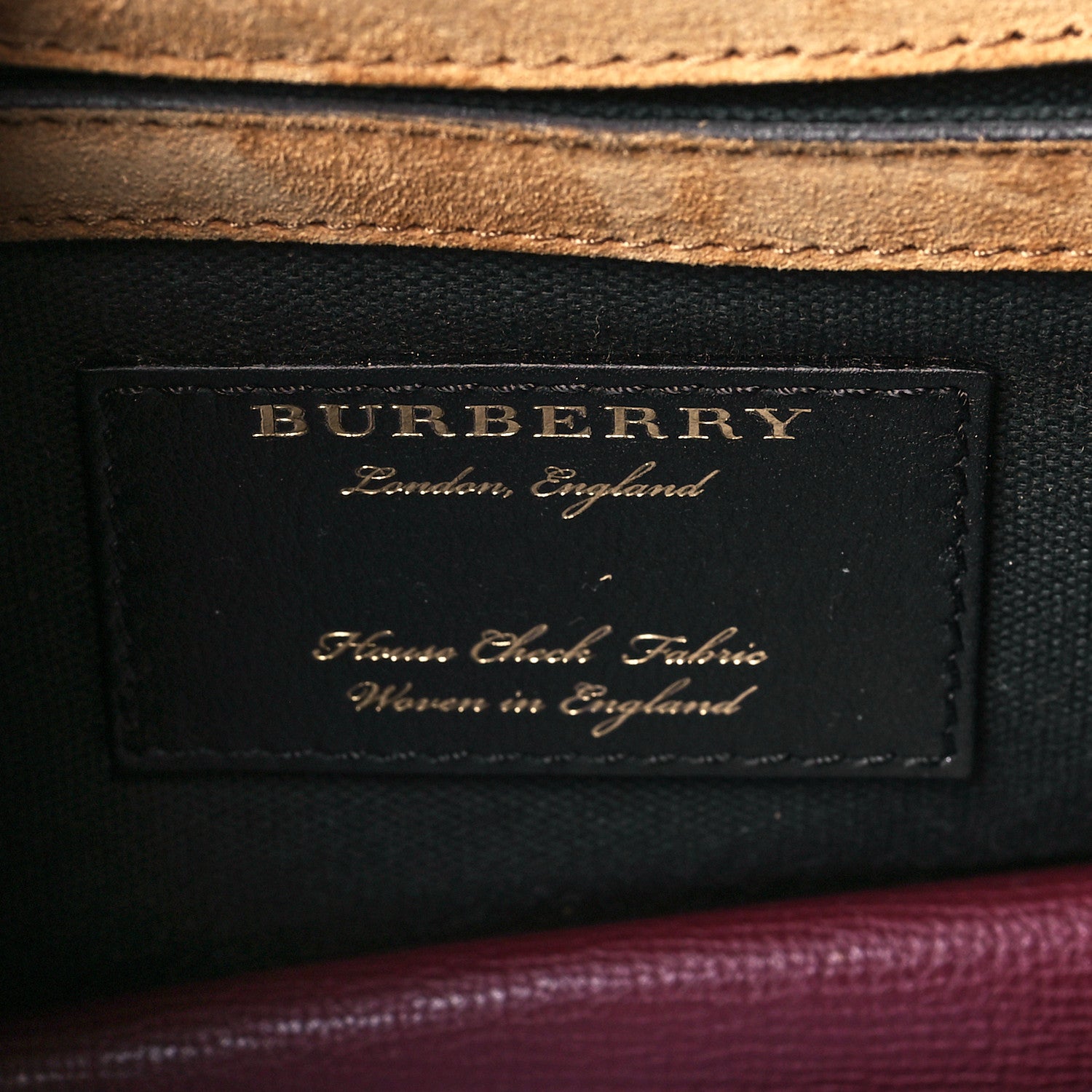 Burberry Derby Calfskin House Check Small Macken Crossbody Bag Mahogany Red 5 of 9