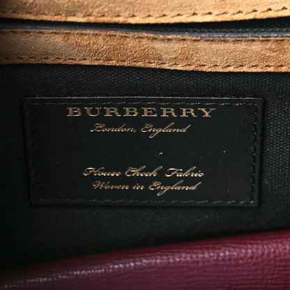 Burberry Derby Calfskin House Check Small Macken Crossbody Bag Mahogany Red 5 of 9