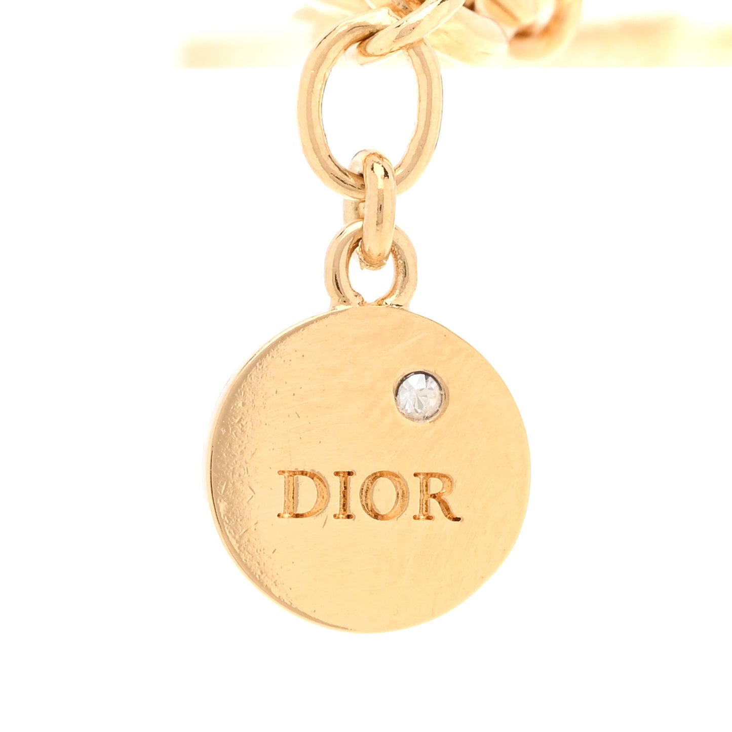 Metal Crystal Letters Bracelet  Gold