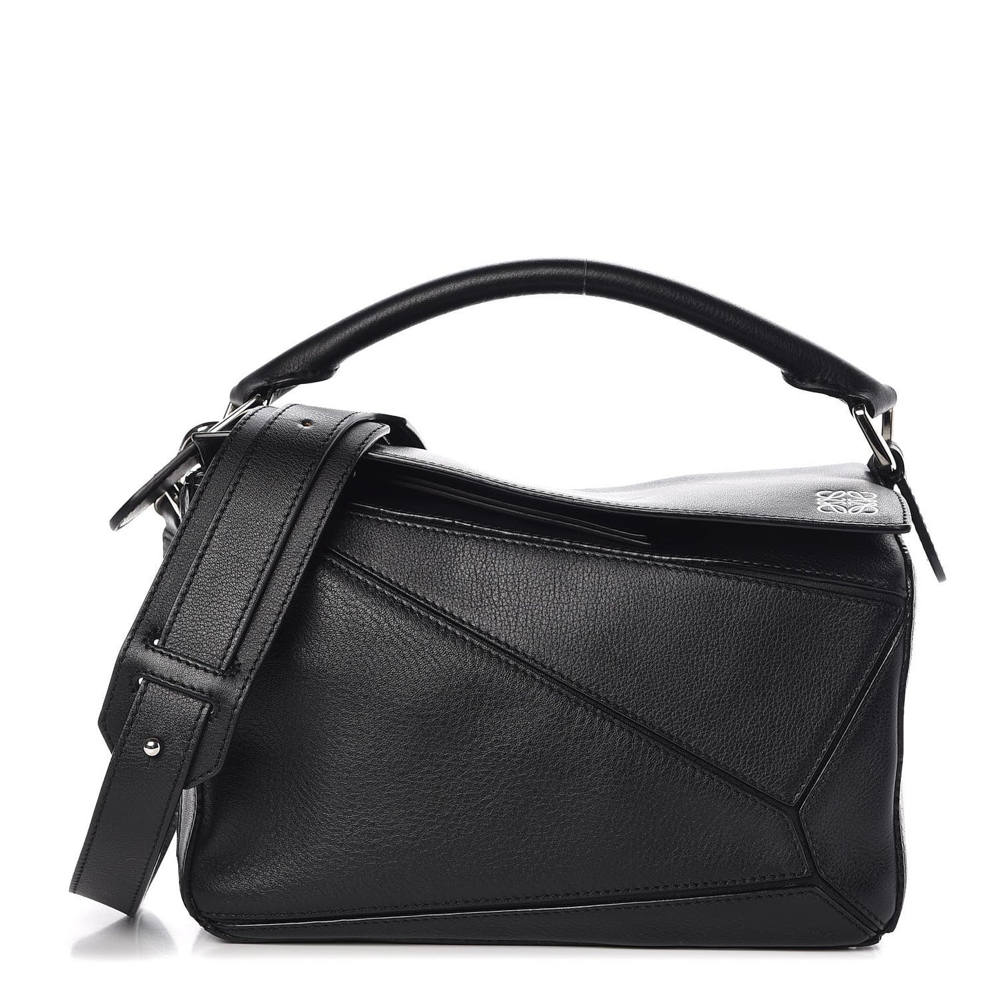 Calfskin Small Puzzle Bag Black