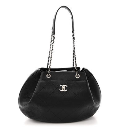 Chanel Grained Calfskin Stitched Accordion Shoulder Bag Black 1 of 12