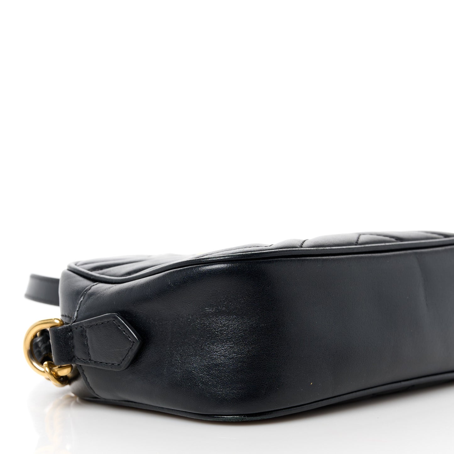 Calfskin Matelasse Mini GG Marmont Chain Shoulder Bag Black