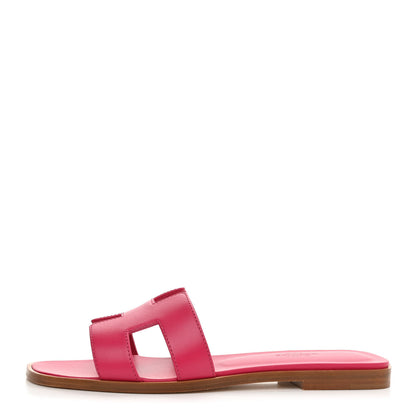 Hermes Calfskin Oran Sandals 37 Rose Sorbet 1 of 9