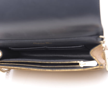 Christian Dior Metallic Brushed Calfskin Diorama Wallet on Chain Pouch Gold 5 of 11