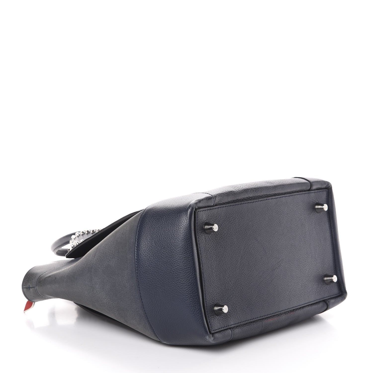 Christian Louboutin Grained Calfskin Studded Large Eloise Satchel Nuit 4 of 9