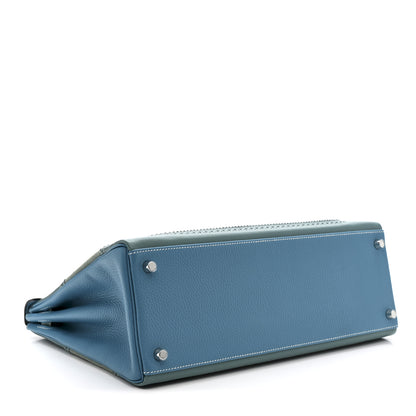 Hermes Veau Doblis Taurillon Clemence Evergrain Ghillies Kelly Retourne 35 Turquoise Ciel 4 of 11