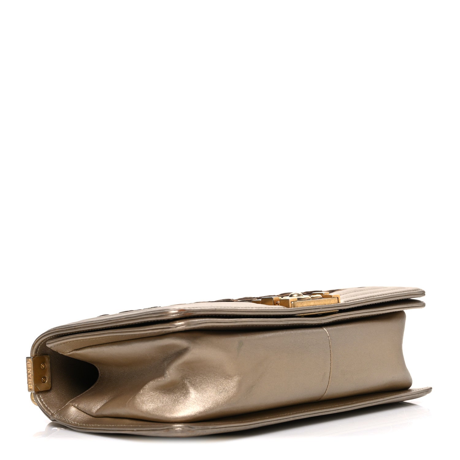 Chanel Metallic Lambskin Medium Scaled Boy Flap Gold 4 of 10
