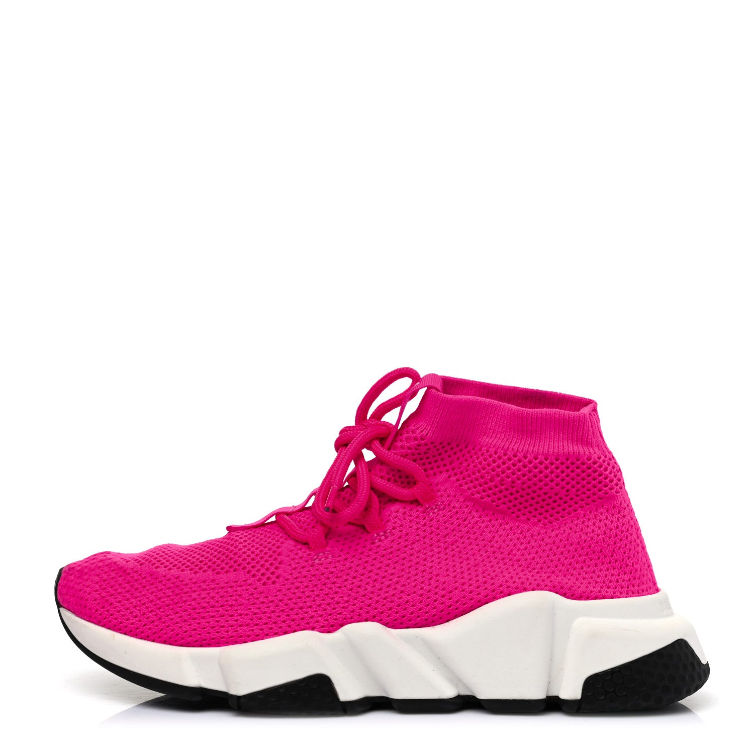 Balenciaga Knit Womens Speed Lace Up Sneakers 36 Rose Fluo 1 of 6