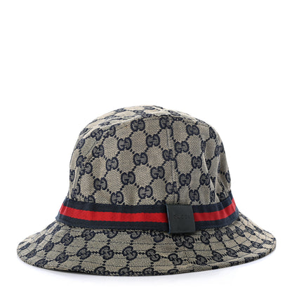 Gucci Monogram Web Bucket Hat M Blue 1 of 8