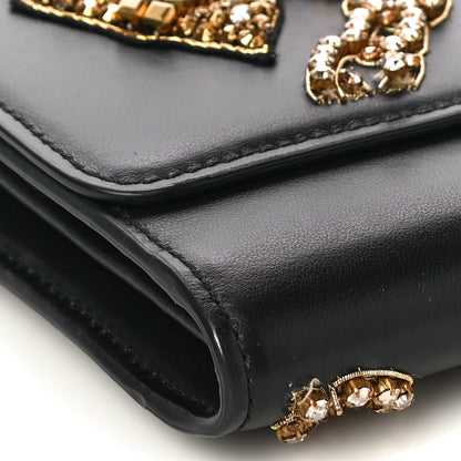 Versace Nappa Crystal Embroidered Medusa Wallet on Chain Crossbody Black 8 of 10