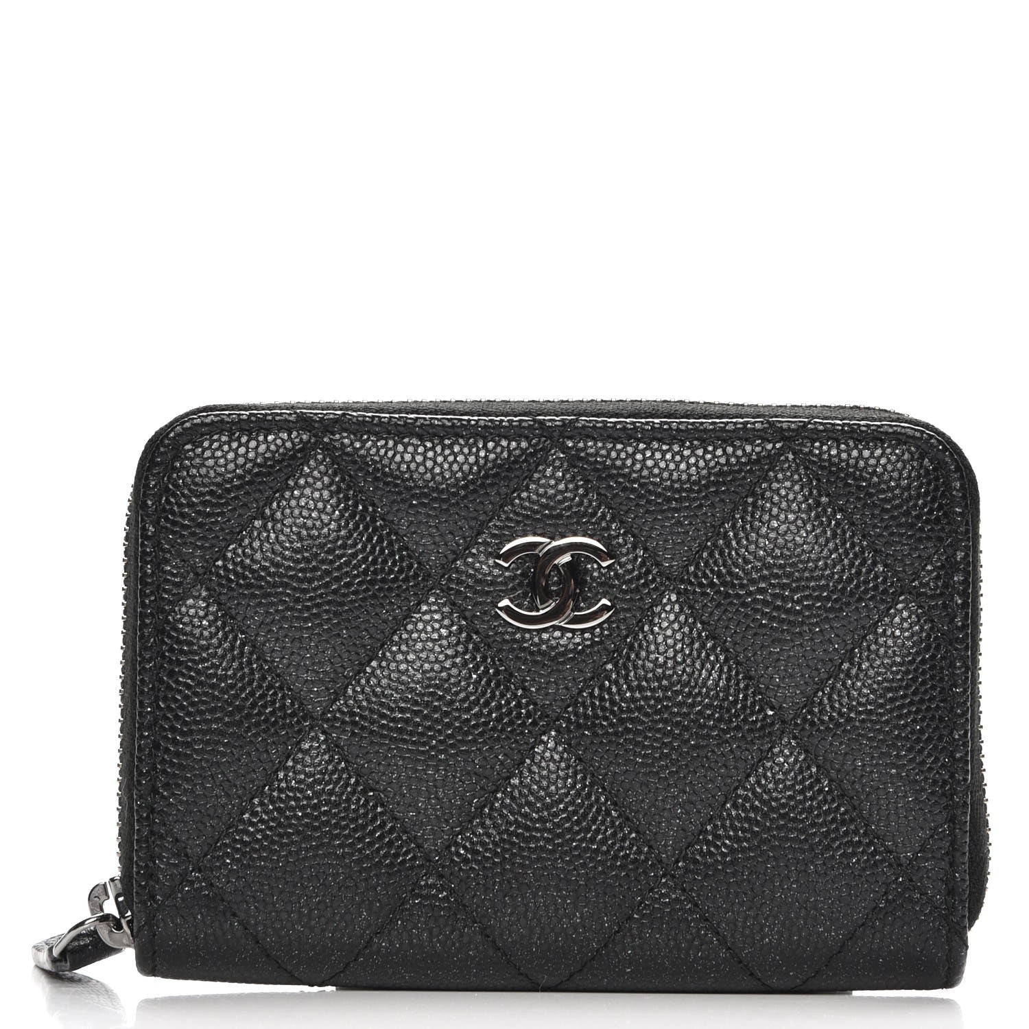 Chanel Iridescent Caviar Quilted Zip Coin Purse Black 1 of 10