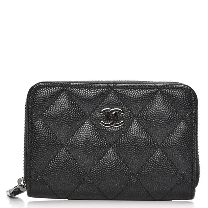 Chanel Iridescent Caviar Quilted Zip Coin Purse Black 1 of 10
