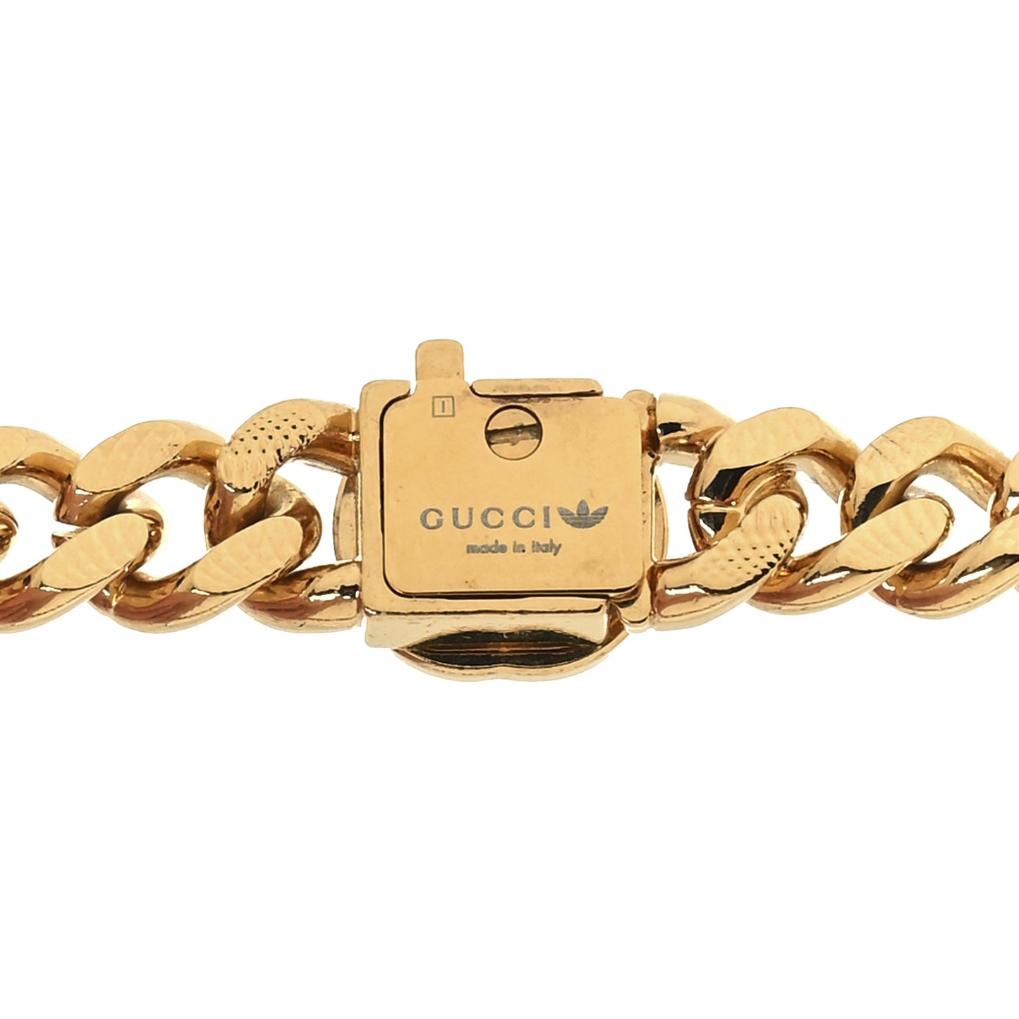 X ADIDAS Gourmette Trefoil Pendant Necklace Gold