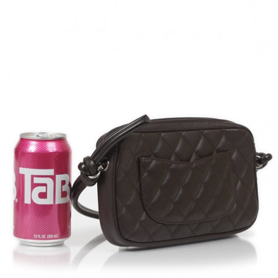 Calfskin Quilted Cambon Pochette Brown Beige