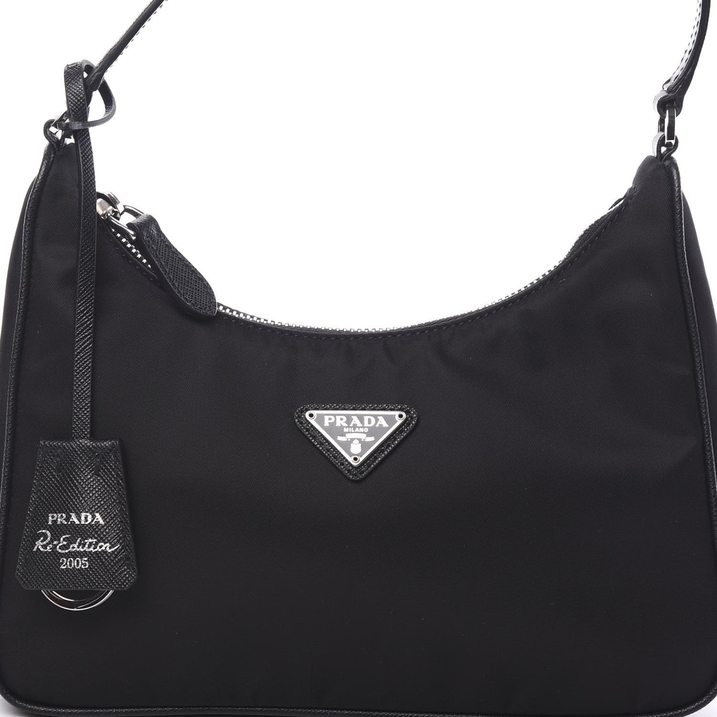 Tessuto Nylon Saffiano Mini Re-Edition 2005 Bag Black