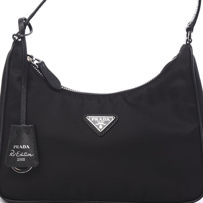 Prada Tessuto Nylon Saffiano Mini Re-Edition 2005 Bag Black 7 of 9