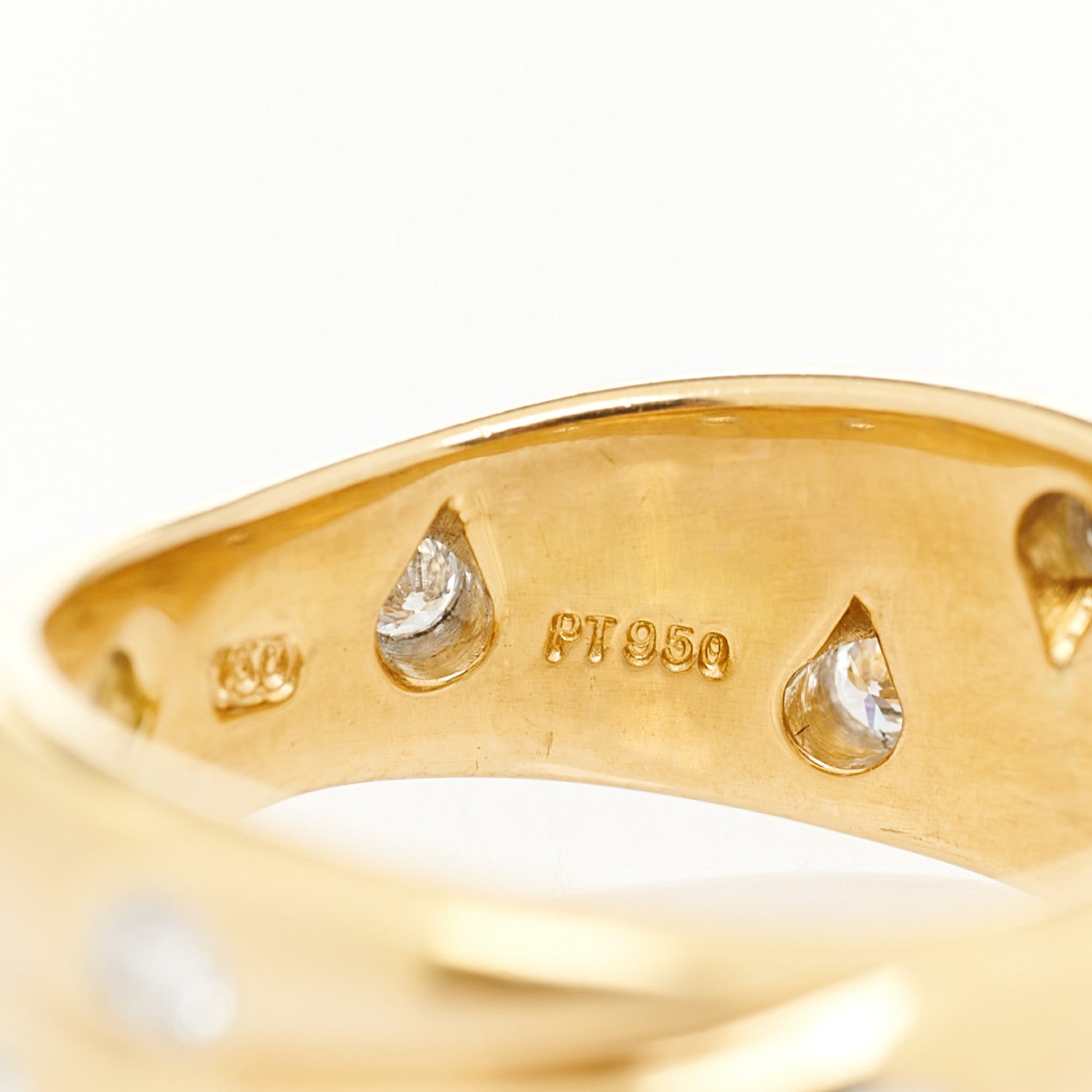 Tiffany 18K Yellow Gold Platinum Diamond Etoile Twist Band Ring 50 5.5 6 of 6