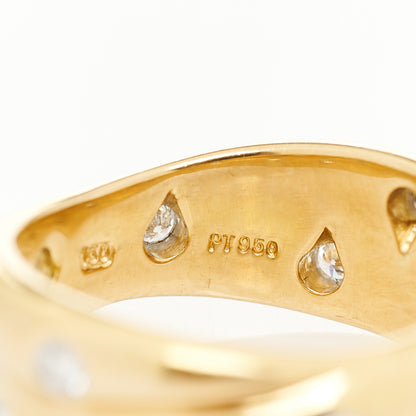 Tiffany 18K Yellow Gold Platinum Diamond Etoile Twist Band Ring 50 5.5 6 of 6