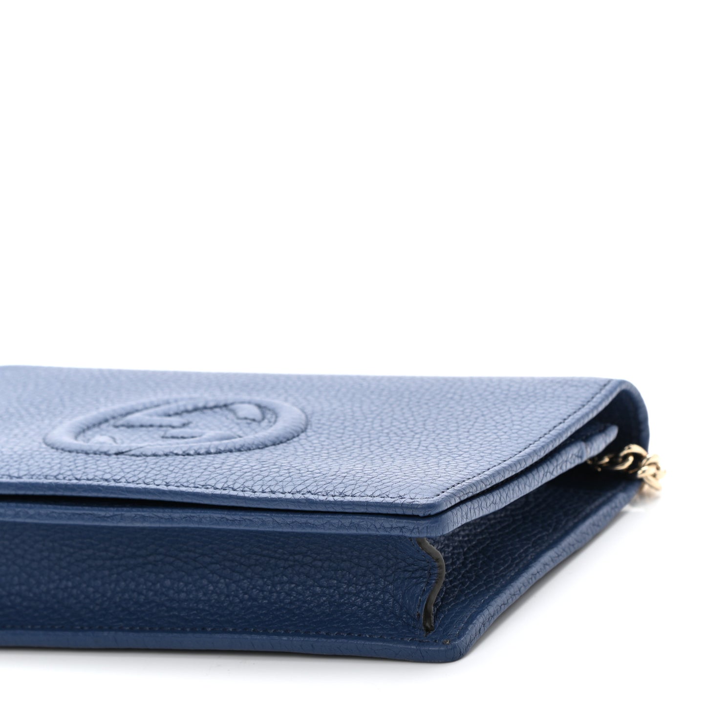 Pebbled Calfskin Soho Wallet on Chain Caspian