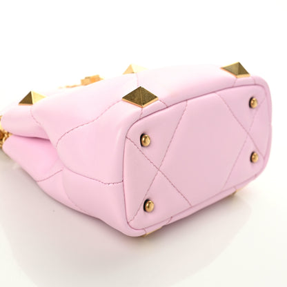 Valentino Garavani Nappa Mini Roman Stud The Handle Bag Pink Borealis 5 of 8