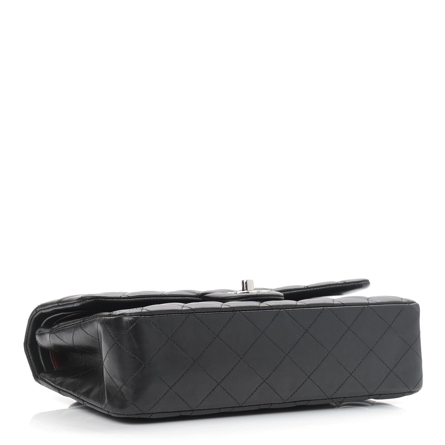 Lambskin Quilted Medium Double Flap Black