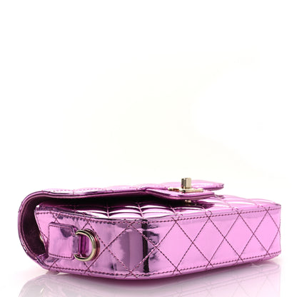 Chanel Mirror Calfskin Metallic Lambskin Quilted Hollywood Boulevard Mini Flap With Star Coin Purse Pink 5 of 14
