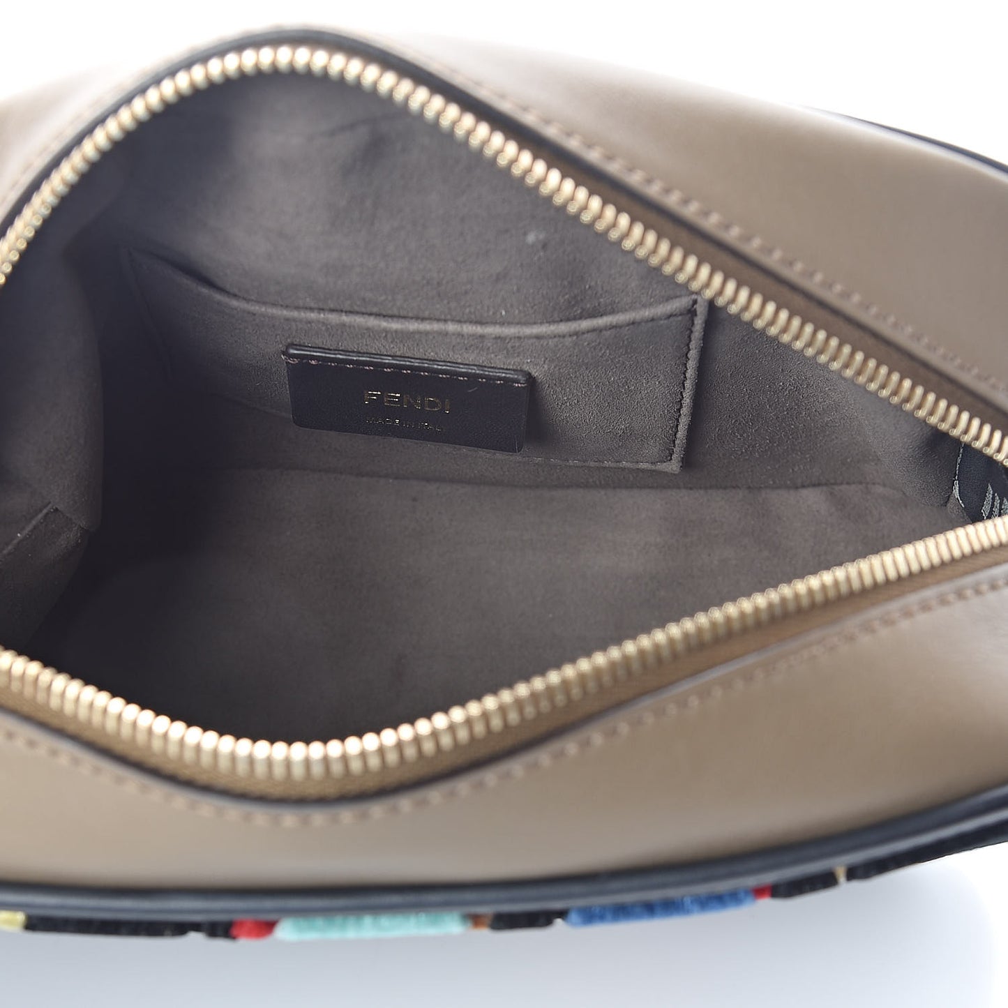 Vitello Century Velvet F is Fendi FF Multicolor Bi-Color Camera Case Fango Black Multicolor