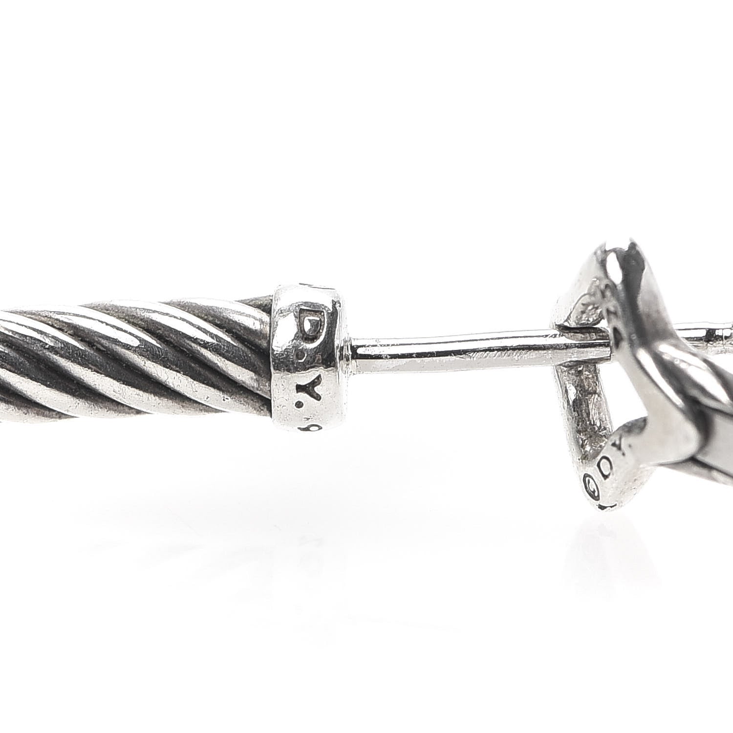 David Yurman Sterling Silver Large Cable Classics Hoop Earrings 4 of 5
