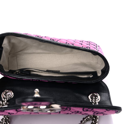 Gucci Monogram Multicolor Matelasse Diagonal Small GG Marmont Shoulder Bag Pink Blue 5 of 9